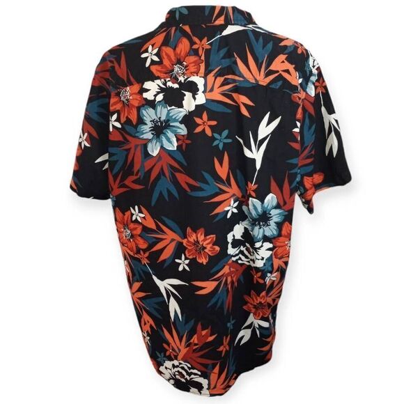 GOODFELLOW & CO BLACK & ORANGE FLORAL HAWAIIAN SHIRT SZ. XL EUC - Picture 4 of 6